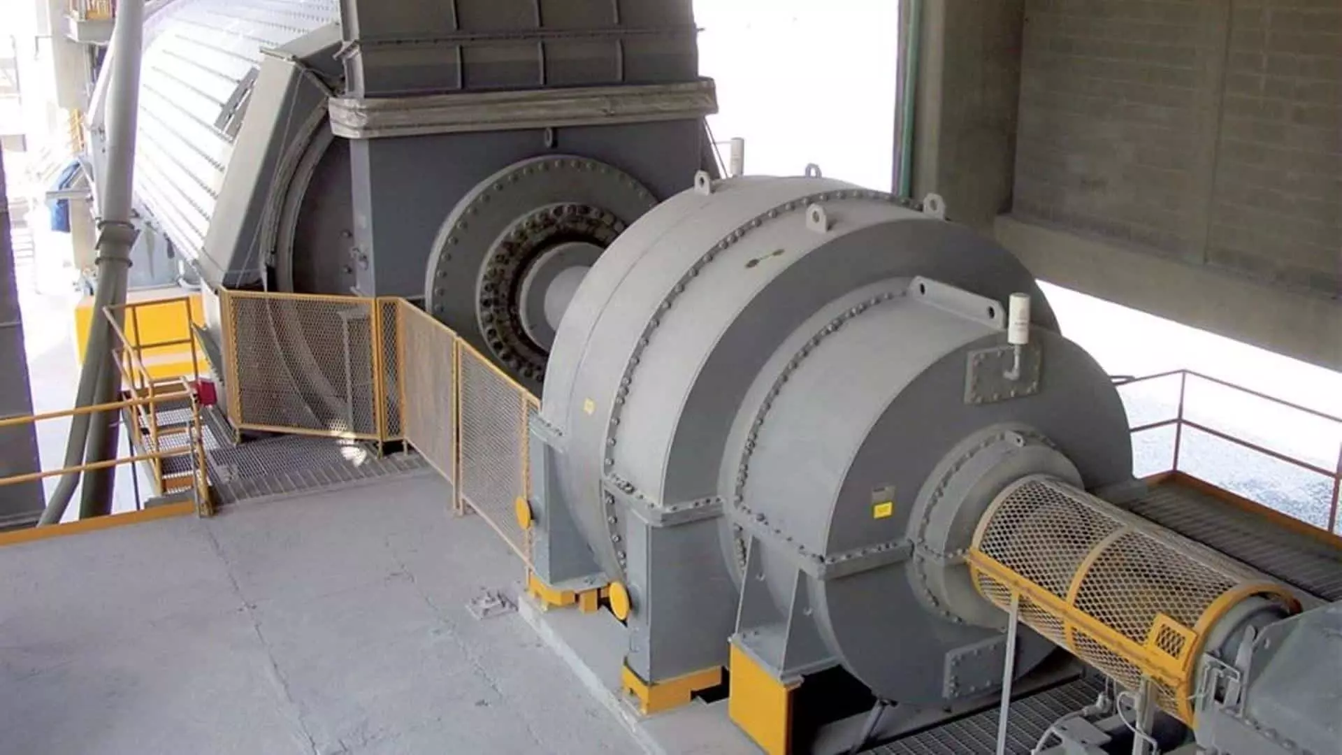 MAAG CPU gear unit installed in a cement plant driving a ball mill