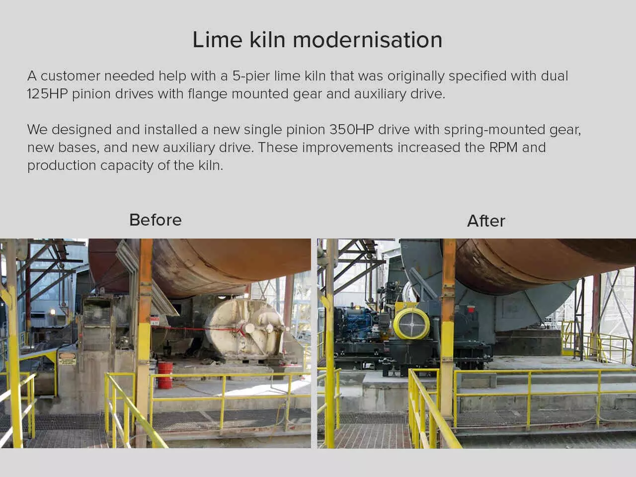 Kiln modernization - before and after